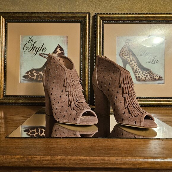 👢 Jessica Simpson Maldwin Peep Toe Fringe Booties – Size 6M - Picture 2 of 7
